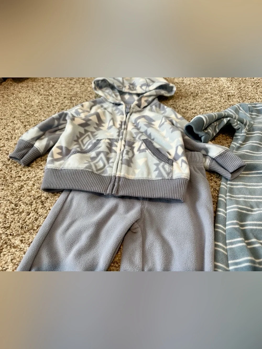 Carter’s Cozy Blue Toddler Sleep Sack & Hoodie Set - Grey-Blue
